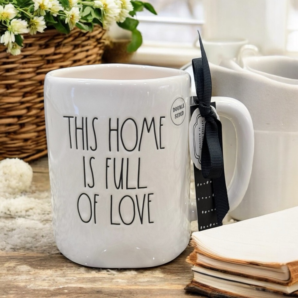 NEW Rae Dunn Beautiful Double-Sided Mug ‘This Home Is Full Of Love’
